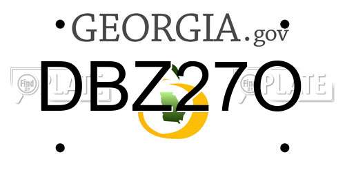 DBZ27O Georgia License Plate