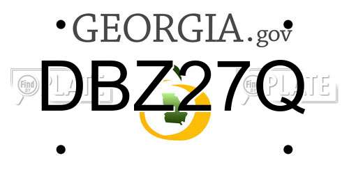 DBZ27Q Georgia License Plate