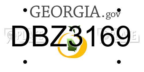 DBZ3169 Georgia License Plate