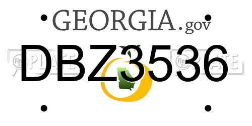 DBZ3536 Georgia License Plate