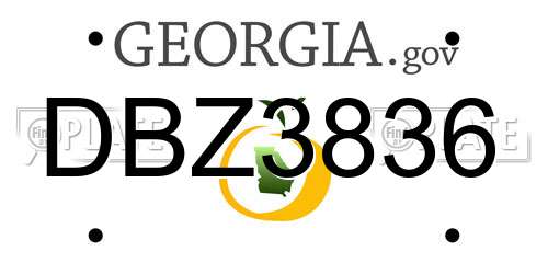 DBZ3836 Georgia License Plate