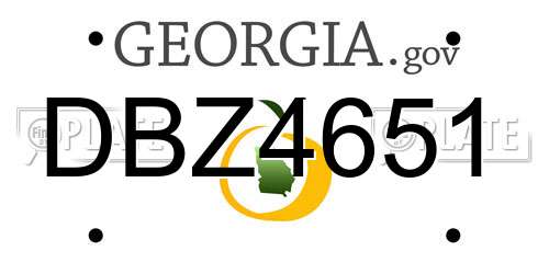 DBZ4651 Georgia License Plate