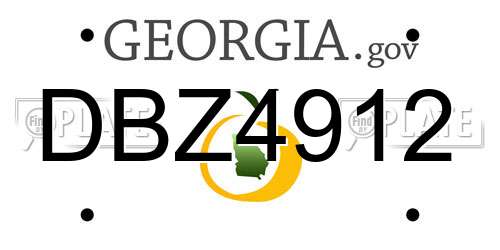 DBZ4912 Georgia License Plate