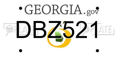 DBZ521 Georgia License Plate