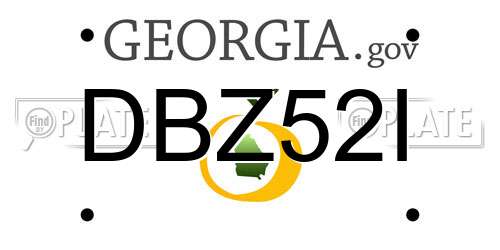 DBZ52I Georgia License Plate