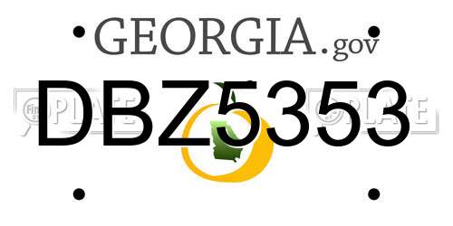 DBZ5353 Georgia License Plate