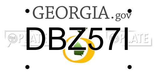 DBZ57I Georgia License Plate