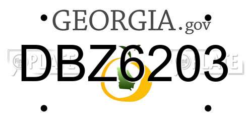 DBZ6203 Georgia License Plate