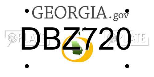 DBZ720 Georgia License Plate