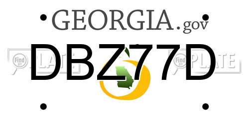 DBZ77D Georgia License Plate