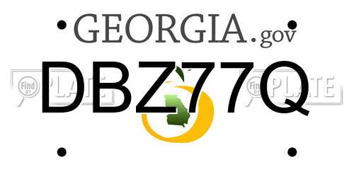 DBZ77Q Georgia License Plate