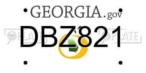 DBZ821 Georgia License Plate
