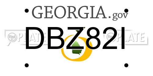 DBZ82I Georgia License Plate