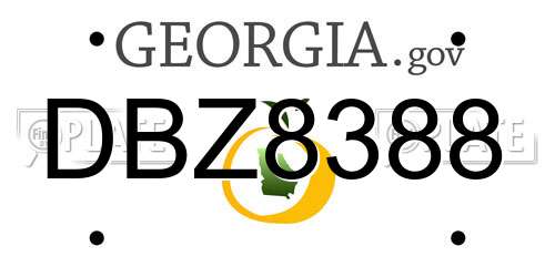 DBZ8388 Georgia License Plate
