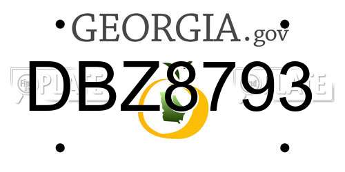 DBZ8793 Georgia License Plate