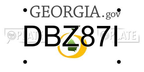 DBZ87I Georgia License Plate