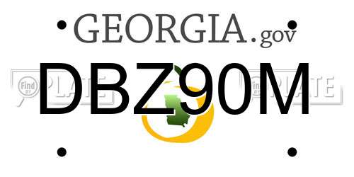 DBZ90M Georgia License Plate