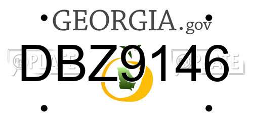 DBZ9146 Georgia License Plate