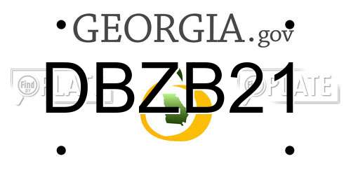 DBZB21 Georgia License Plate