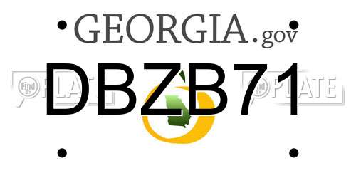 DBZB71 Georgia License Plate