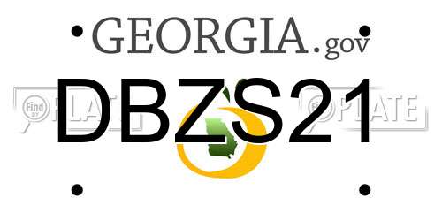 DBZS21 Georgia License Plate