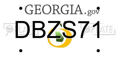 DBZS71 Georgia License Plate