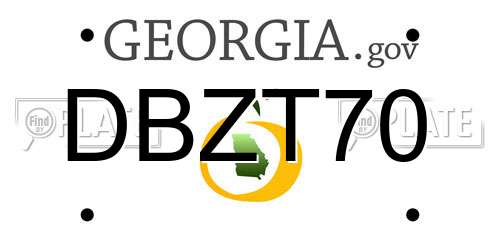 DBZT70 Georgia License Plate