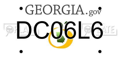 DC06L6 Georgia License Plate