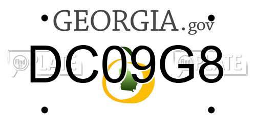 DC09G8 Georgia License Plate