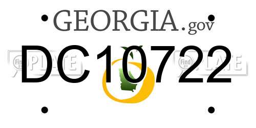 DC10722 Georgia License Plate