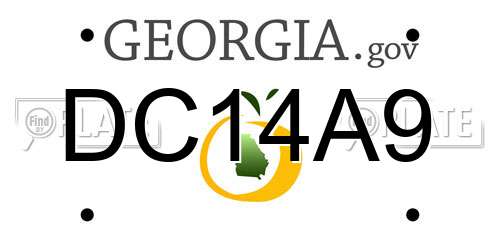 DC14A9 Georgia License Plate