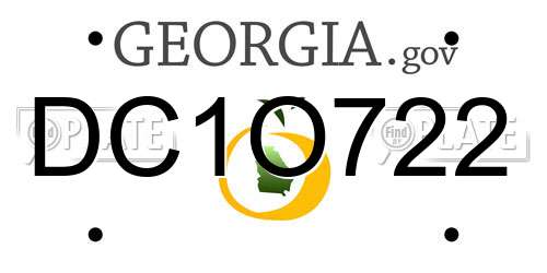 DC1O722 Georgia License Plate