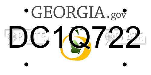 DC1Q722 Georgia License Plate