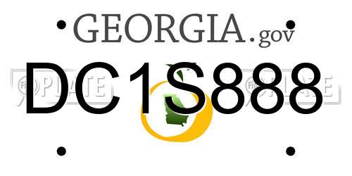 DC1S888 Georgia License Plate