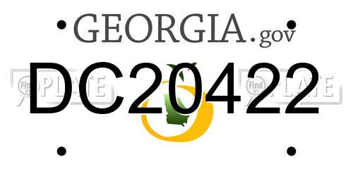 DC20422 Georgia License Plate