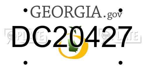 DC20427 Georgia License Plate