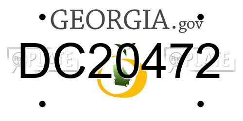 DC20472 Georgia License Plate