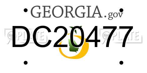 DC20477 Georgia License Plate
