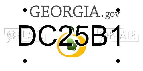 DC25B1 Georgia License Plate
