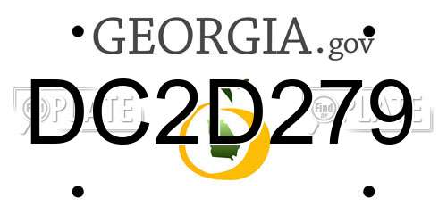 DC2D279 Georgia License Plate