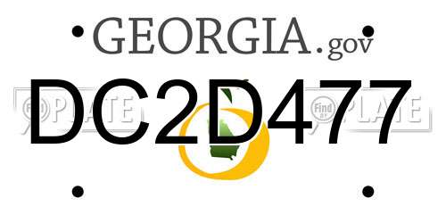 DC2D477 Georgia License Plate