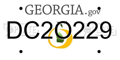 DC2O229 Georgia License Plate