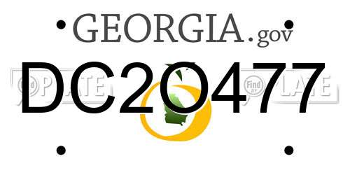 DC2O477 Georgia License Plate
