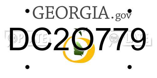 DC2O779 Georgia License Plate