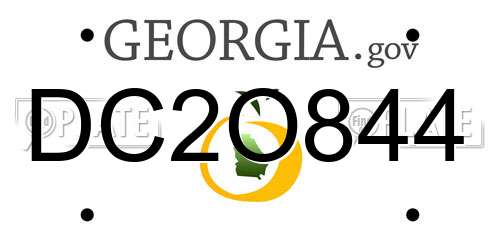 DC2O844 Georgia License Plate