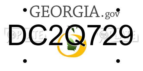 DC2Q729 Georgia License Plate