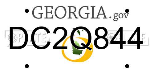 DC2Q844 Georgia License Plate