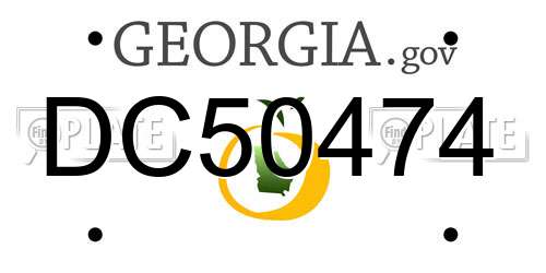 DC50474 Georgia License Plate