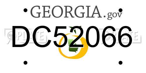 DC52066 Georgia License Plate
