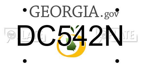 DC542N Georgia License Plate
